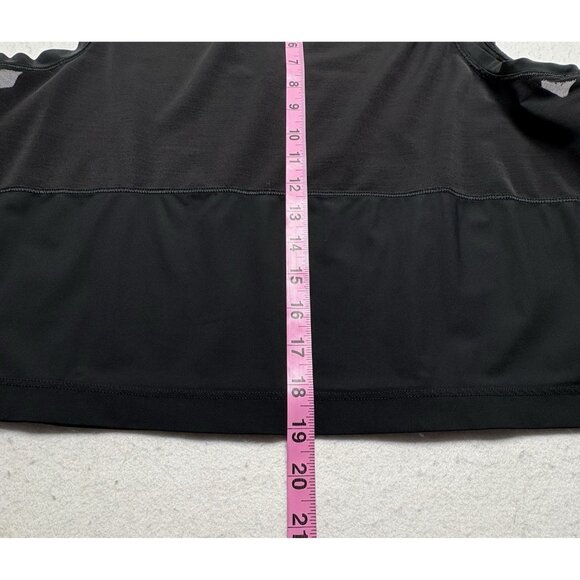 ATHLETA Women Crop Top Mesh Back Sleeveless Stretch Sz L Black Workout Gym 3-18 - Picture 10 of 10